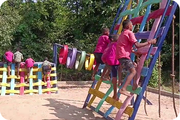 Waste Tyre Garden is provided to Children to play​